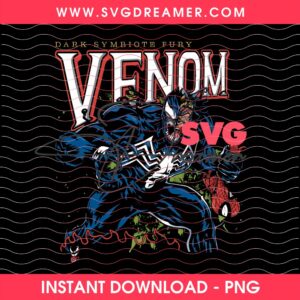 Dark Symbiote Fury Venom Halftone Design PNG, Marvel Spiderman Venom Movie PNG