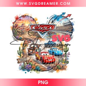Disney Mickey Mouse Head Lightning McQueen Cars PNG