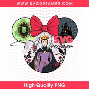 Evil Queen Mickey Ears PNG Design, Magic Mirror Disney Mouse Ears PNG