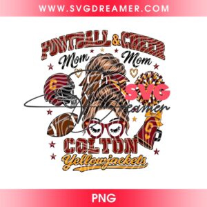 Football And Cheer Mom Colton PNG