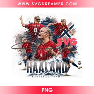 Haaland PNG Football Team Design, Manchester City Soccer PNG, Erling Haaland PNG