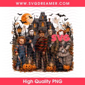 Halloween Horror Clipart PNG, Horror Movie Characters PNG, Haunted House Halloween PNG