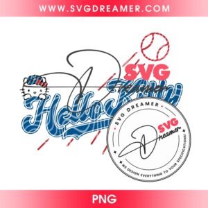 Hello Kitty Dodgers Logo Digital Design PNG