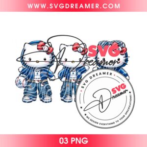 Hello Kitty LA Dodgers Y2K Style PNG, Hello Kitty Baseball Los Angeles Dodgers Design PNG