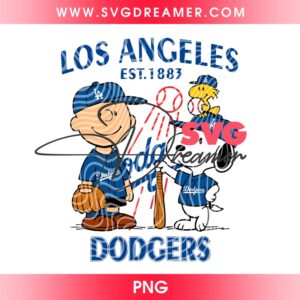 Los Angeles Dodgers EST 1883 Peanuts Snoopy Charlie Brown Friends PNG