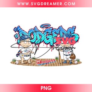 Los Angeles Vintage Cartoon Rugrat Baseball Sports Design PNG
