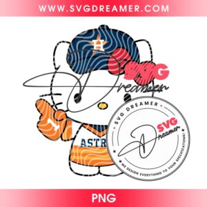 MLB Baseball Hello Kitty Houston Astros PNG, Hello Kitty Astros Fan Art PNG
