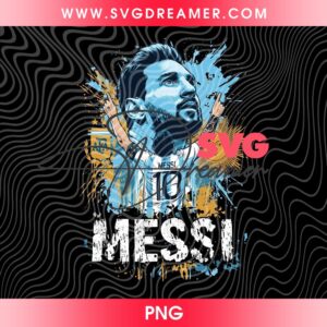 Messi Argentina Soccer Halftone Design PNG, Messi FIFA World Cup 2026 Champions PNG Halftone