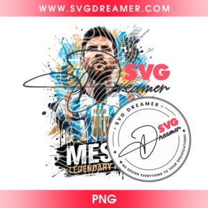 Messi Legendary Icon PNG Design, Lionel Messi Soccer FIFA World Cup 2026 PNG, Argentina World Cup Messi PNG