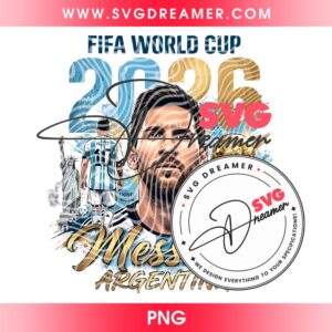 Messi World Cup 2026 Design PNG, Lionel Messi Argentina Soccer 2026 PNG