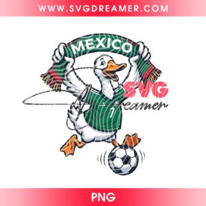 Mexican Duck Soccer PNG, World Cup 2026 Mexico Funny Goose PNG