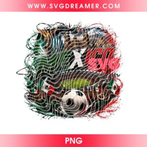 Mexican Football Graphics Colorful PNG, FIFA World Cup 2026 Mexico Soccer Fan Design PNG