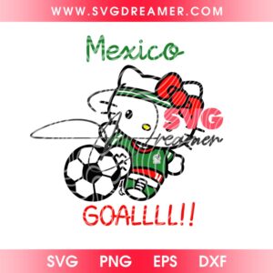 Mexico Hello Kitty Goal Soccer SVG PNG, Hello Kitty Mexico World Cup 2026 PNG SVG, Hello Kitty FIFA Mexcan PNG SVG 4 Mexico Hello Kitty Goal Soccer SVG PNG 2