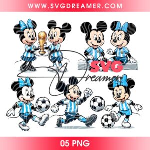 Mickey And Minnie Mouse Argentina Soccer PNG, Disney Mickey FIFA World Cup 2026 Final PNG