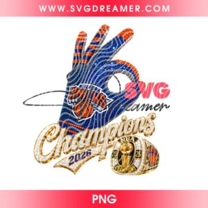 New York Knicks 2026 Champions Diamond Bling PNG, NBA Finals Knicks New York Basketball PNG