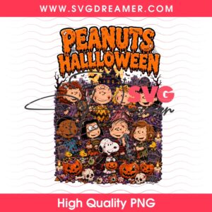 Peanuts Cartoon Halloween PNG Design, Snoopy And Friends Spooky Season PNG, Charlie Brown And Snoopy Horror Characters PNG