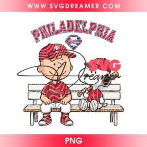 Phillies Snoopy And Charlie Brown PNG, Peanuts Cartoon Philadelphia Baseball PNG