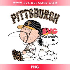 Pirates MLB Snoopy And Charlie Brown PNG, Peanuts Cartoon Pittsburgh Pirates Baseball PNG