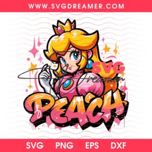 Princess Peach SVG PNG, Super Mario Characters SVG PNG