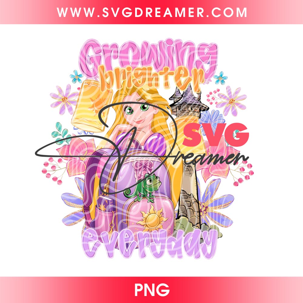 Rapunzel Crowing Brighter Everyday PNG, Disney Princess Back To School PNG 2 Rapunzel Crowing Brighter Everyday PNG, Disney Princess Back To School PNG