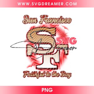 San Francisco Faithful To The Bay PNG, Glitter Color SF 49ers Logo PNG, 49ers Football NFL PNG 0