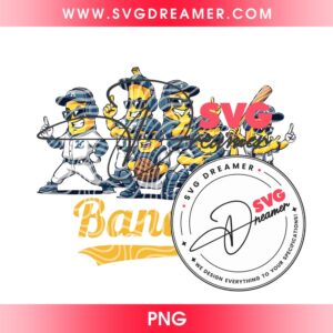 Savannah Bananas Baseball Team Mascot PNG File, Cool Bananas Squad PNG Design, Gameday Baseball Design PNG