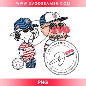 Snoopy And Charlie USA Soccer World Cup PNG, FIFA World Cup 2026 America Peanuts Cartoon PNG
