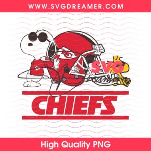 Snoopy And Woodstock With Kansas City Chiefs Helmet PNG