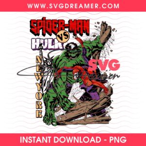 Spider-Man Vs Hulk PNG Design, Spiderman Brand New Day PNG, Superheroes New York City PNG
