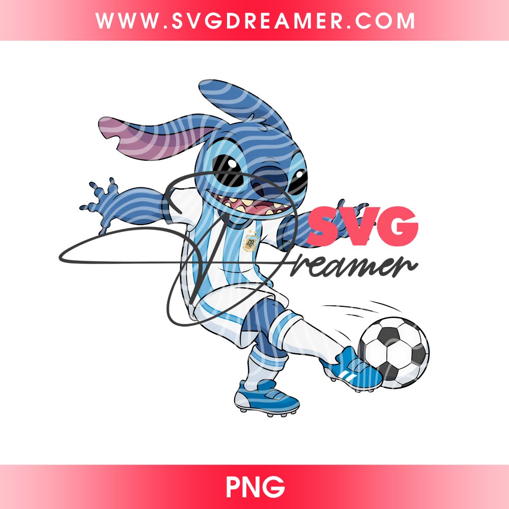 Stitch Argentina Soccer PNG Bundle, FIFA World Cup 2026 Argentina Disney Stitch Cartoon PNG 5 Stitch Argentina Soccer PNG Bundle 4