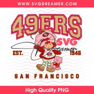 Strawberry Shortcake San Francisco 49ers Football PNG