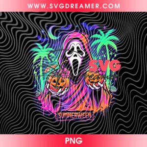 Summerween Ghostface Bundle PNG, Funny Scary Face Summer Halloween Design PNG Bundle, Girly Spooky Season PNG 13 Summerween Ghostface Bundle PNG 1