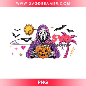 Summerween Ghostface Bundle PNG, Funny Scary Face Summer Halloween Design PNG Bundle, Girly Spooky Season PNG 17 Summerween Ghostface Bundle PNG 5