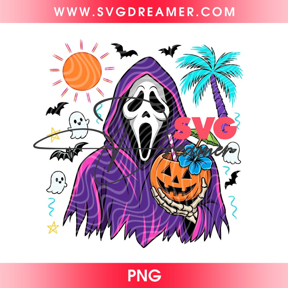 Summerween Ghostface PNG Design, Spooky Summer Halloween Ghost PNG, Beach Horror PNG 2 Summerween Ghostface PNG Design, Spooky Summer Halloween Ghost PNG, Beach Horror PNG
