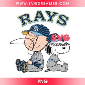 Tampa Bay Rays MLB Snoopy And Charlie Brown PNG, Peanuts Cartoon TB Rays Baseball PNG