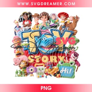 Toy Story Plush Characters PNG, Pixar Toy Story Friends Cartoon Art PNG