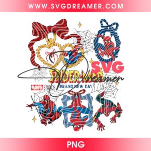 Vintage Coquette Bow Spiderman PNG, Brand New Day Spider Man PNG, Marvel Superhero Movie PNG