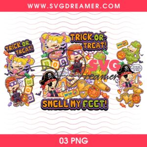 90s Nostalgia Rugrats Halloween Graphic PNG, Trick Or Treat Smell My Feet Rugrats Cartoon PNG