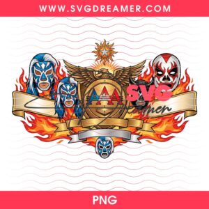 AAA Lucha Libre Mascot Emblem - Bold Mexican Wrestling Graphic Art PNG 1