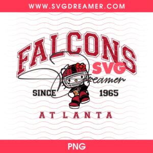 Atlanta Falcons Hello Kitty PNG, Falcons Since 1965 PNG, Hello Kitty Football Atlanta PNG