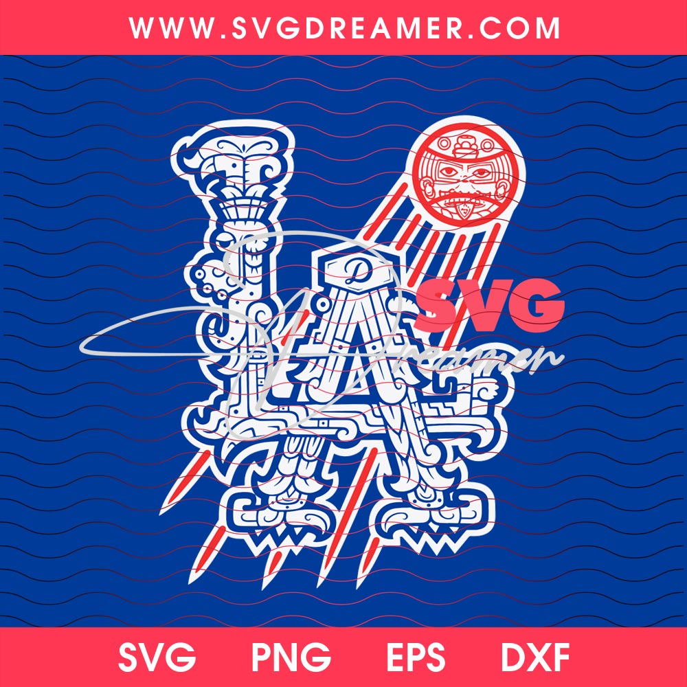 Aztec LA Baseball Logo SVG PNG Files, Mexican Style Los Angeles Dodgers MLB Clipart PNG SVG 2 Aztec LA Baseball Logo SVG PNG Files Mexican Style Los Angeles Dodgers MLB Clipart PNG SVG 2