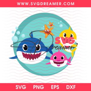 Baby Shark Family SVG PNG EPS DXF