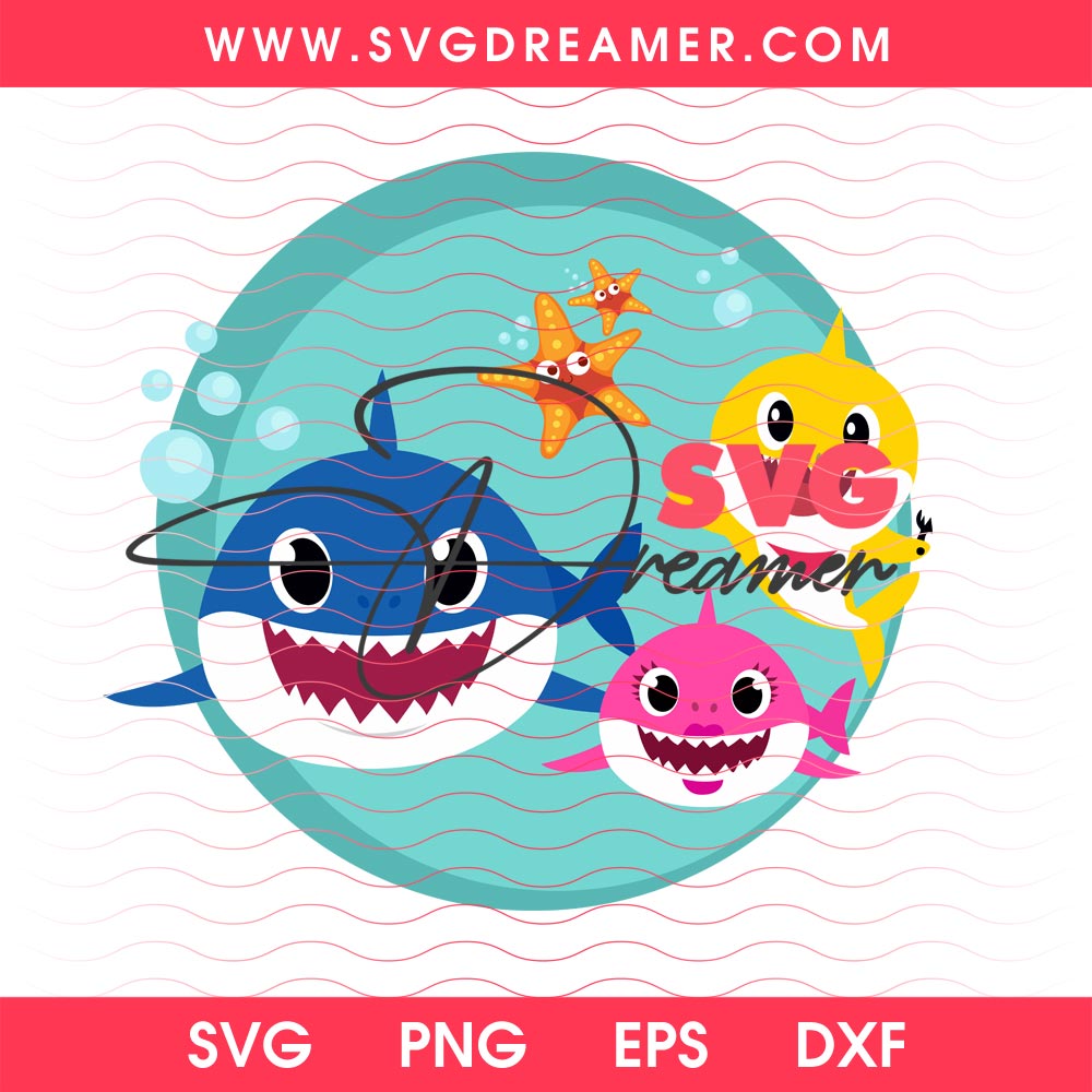 Baby Shark Family SVG PNG EPS DXF 2 Baby Shark Family SVG PNG EPS DXF
