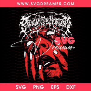 Bring Me the Horizon Distressed Screaming Face Horror SVG PNG, Halloween Shirt Design PNG SVG Files