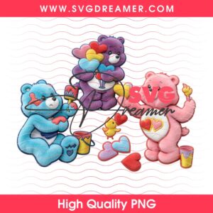 Care Bear Plush Embroidery PNG 4