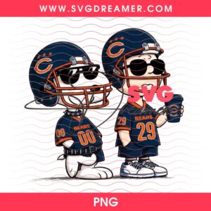 Chicago Bears Snoopy And Charlie Brown PNG, NFL Bears Team Peanuts Cartoon PNG
