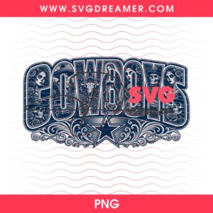 Chicano Art Style Dallas Cowboys Tattoo Design PNG, Dallas Cowboys Spirit in Chicano Lowrider Culture PNG