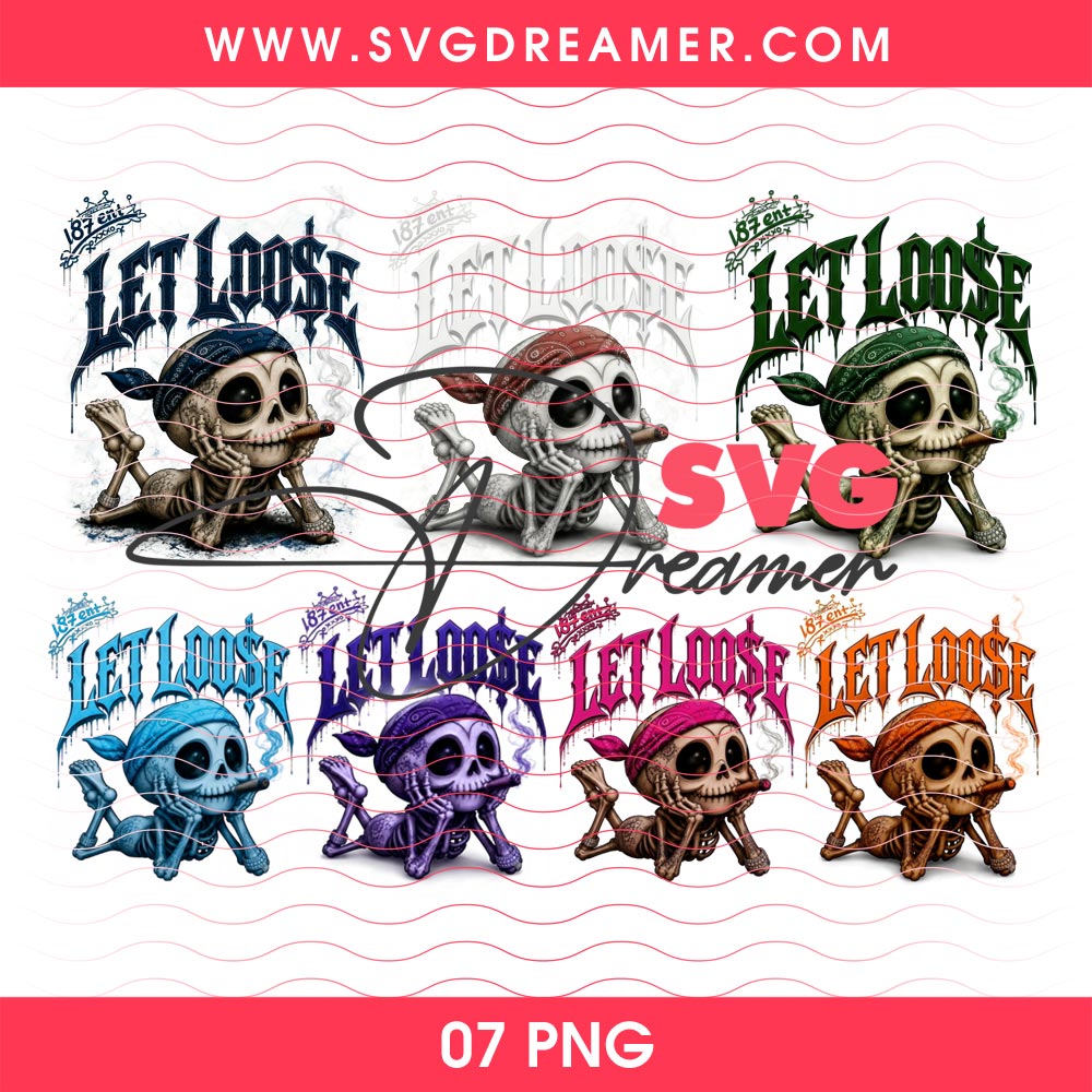 Chicano Skeleton Let Loose PNG Design Bundle 2 Chicano Skeleton Let Loose PNG Design Bundle