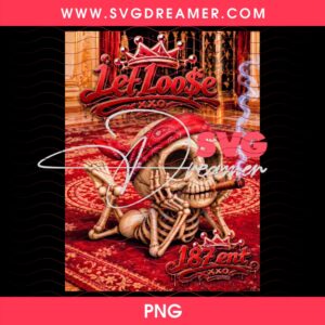 Chicano Style Skeleton Chibi Chilling Let Loose Illustration PNG 2