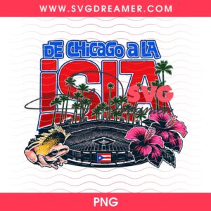 De Chicago A La Isla Puerto Rico Baseball PNG Design